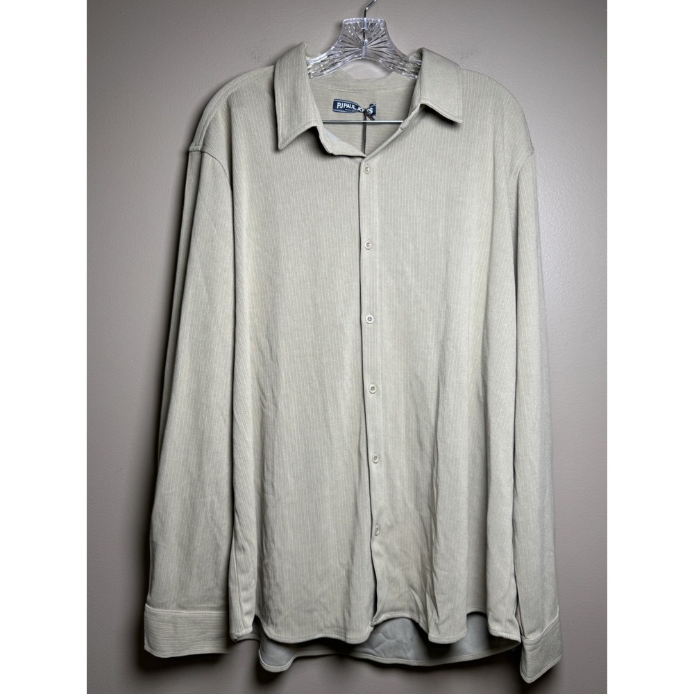 NWT Men's Tan Paul Jones Long Sleeve Textured Shirt Size 2XL